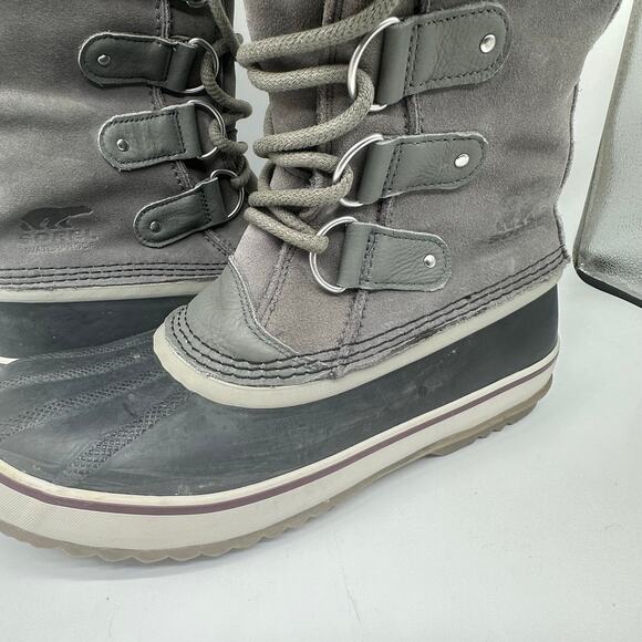 Sorel Joan of Arctic Fur Charcoal Gray Tall Winter Boot Womens Size 11 Gorpcore - Picture 2 of 15